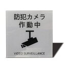 SEAGRON 防犯カメラ 作動中(イラスト型)サインプレート 両面テープ付き ステッカー 2MMアクリル製 おしゃれ 耐水 耐候 (グレー 100×100MM...