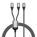 JuckierUSBTypeCケーブルUSBCtoUSBC二股2台同時充電【PD100W2-in-1急速充電ケーブル】断線防止iPhone16/iPhone15/Mac