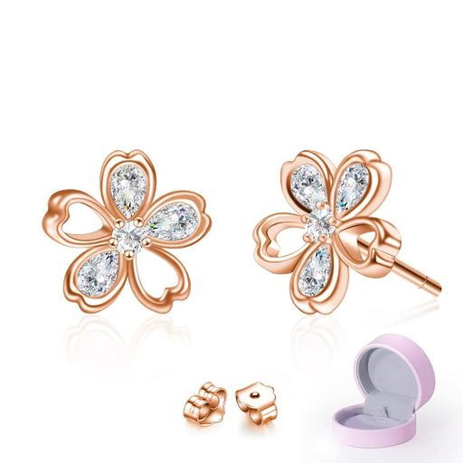 Naniwaaiピアスレディース人気上質ジルコニア「桜の姫」ピアス金属アレルギー対応シルバー92518金ピン..