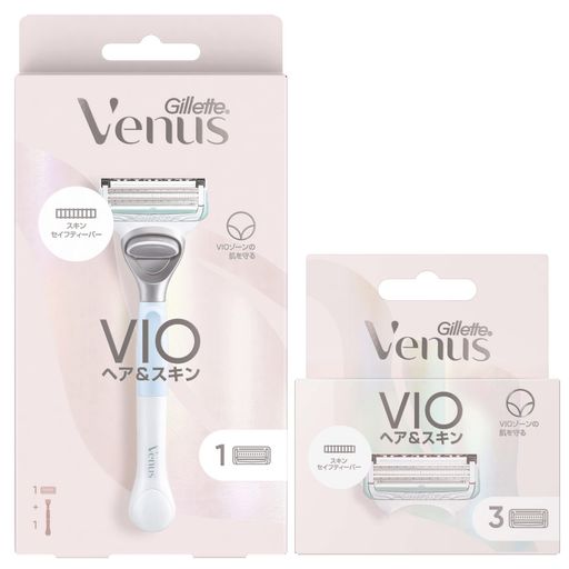 【まとめ買い】ジレットヴ ィーナス VIOヘア&スキン 女性用 カミソリ 本体(替刃1個付)+替刃3個付き (替刃4個入)