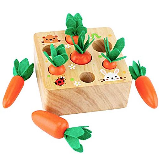 木玩社のニンジンボードゲームモンテッソーリ木製ニンジンおもちゃ木製玩具おままごと空間認識形状認識..