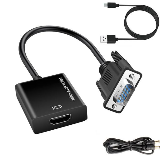 VGA(オス)toHDMI(メス)変換アダプタVGAtoHDMI変換ケーブル高速転送PCノートパソコン対応音声出力安定出力給電用USBケーブルと3.5mmオーディオケーブル付き VGA(オス)toHDMI(メス)変換アダプタVGAtoHDMI変換ケーブル高速転送PCノートパソコン対応音声出力安定出力給電用USBケーブルと3.5mmオーディオケーブル付き