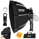 ソフトボックス八角形40cm、S型スタンド付きハンドヘルド折りたたみソフトボックス、ハニカムメッシュ、Bowensスタンド対応V850IIV850IIIV