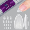 ネイルチップ LOORIPRO ネイルチップ クリア 超薄型タイプ 300枚セット 15サイズ ショート アーモンド型 クリアチップ ネイルファイル付け 半透明...