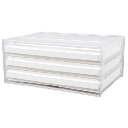 livinboxレターケースA4横浅型3段引き出し書類ケース書類整理卓上整理整頓マーカーペンパンフレット説..