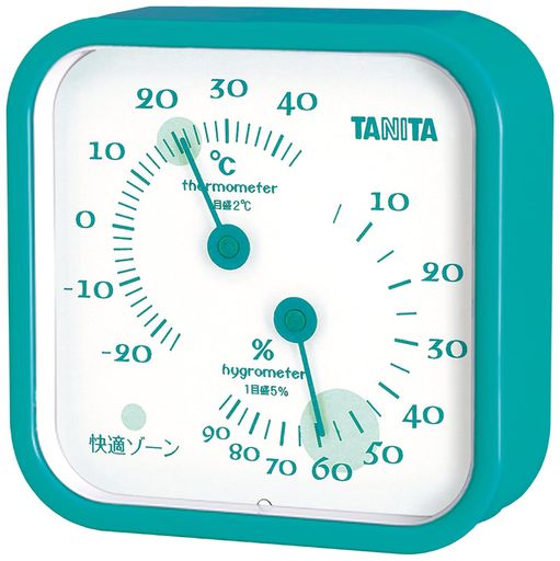 タニタTanita温湿度計一目で室内環境がわかる温度湿度アナログ壁掛け卓上ブルーマグネットTT-557BL