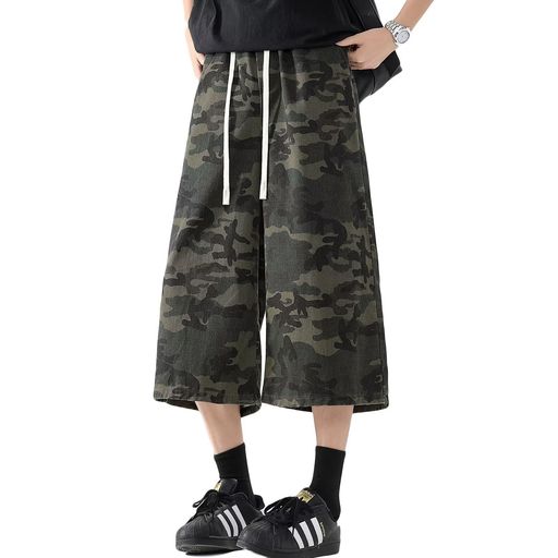 WUXZHIワイドカーゴパンツメンズ7分丈ハーフパンツレディースミリタリー半パンゆったりサルエルアウト..