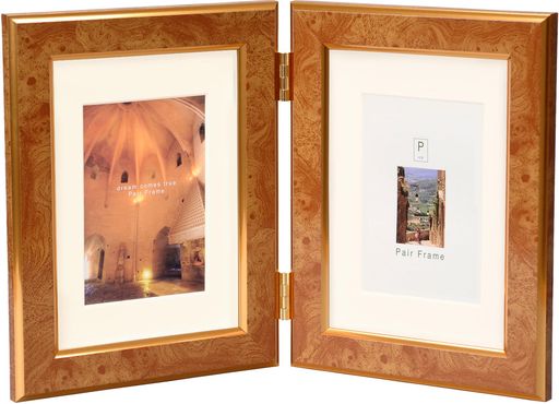 万丈VANJOHフォトフレームペアフレーム2L縦キャメルPF-2LWT-CC