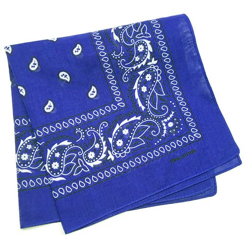 [Trifong]バンダナ青ハンカチペイズリー三角巾大人おしゃれ綿100%コットンカシューナッツ柄ばんだなメ..