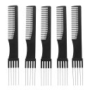 FRCOLOR カットコーム 櫛 プロフェッショナル スチールニードル フォークコーム 5本入り 美容師用 ヘアパーティングコーム ヘアコーム ヘアインサートニ...