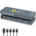 USB3.0KVMスイッチHDMI4入力1出力4台のPCコンピュータが1台のモニタを共有3つUSB3.0ハブ備えたKVMHDMI4IN1OUT4K@60Hz対応...