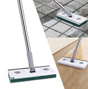 TeLIfe玄関タイルブラシ玄関タイルブラシフローリングワイパー本体1台4役デッキブラシスキージー付お風呂掃除ブラシ浴室ブラシ床掃除スペア交換可替えモップパッド4枚ベランダ掃除窓掃…
