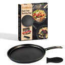 Tortillada–26cm事前シーズニング済み鋳鉄製グリドル/パン+ホットハンドルホルダー+レシピ電子書籍(トルティーヤレシピ50種類)