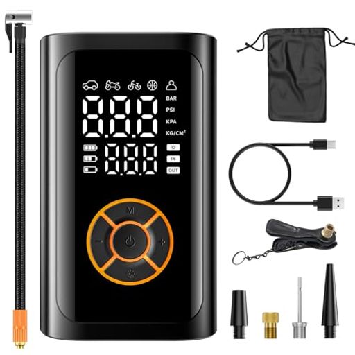 自転車空気入れ電動空気入れ【2025年新モデル|6倍速超高速充填・超小型】エアーポンプ自動停止大容量バ..