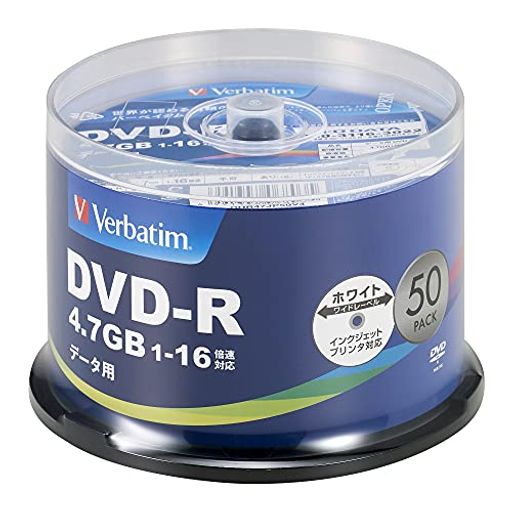 VerbatimС٥1ϿDVD-R4.7GB50ۥ磻ȥץ󥿥֥1-16®1DHR47JP50V4