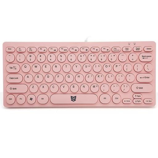 USB有線キーボードコンパクト静音薄型英語配列78キーパンタグラフメンブレンキーボード小型丸いキー1.3mコード付きPC/ノートパソコン/コンピュータWindowsMacに対応ピンク