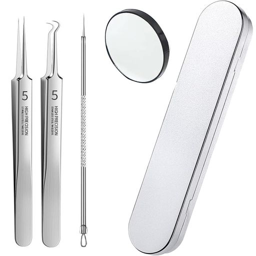角栓ピンセット角栓取り毛穴ケア先端0.01mm4本セット収納ケース付精密黒ずみ【美容サロン経営の美容家..