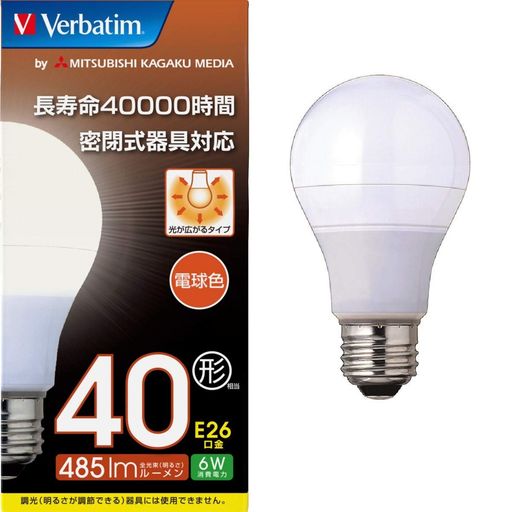 VERBATIM С٥ LEDŵ E26 40W ŵ忧 (۸/ʼ̿40000) LDA6L-G/VP4