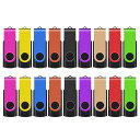 TEWENE10個セットUSBメモリ2GBフラッシュドライブUSBフラッシュドライブフラッシュメモリーUSB2.0ストラップ付回転式まとめ買い10色ミックスグカ...
