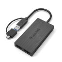 WAVLINKUSB3.0A/type-C-デュアルHDMIアダプター2K出力ミニドッキングステーション/最大4K(3840x2160@30Hzディスプレイ出力/1x1440P対応HDMI出力ポート/1x1080P対応(2)