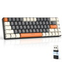 MAGIC-REFINERXZIYOULANGBLUETOOTHワイヤレスゲーミングキーボード無線小型赤軸K68キーボード2.4GHZUSB接続テンキーレスWINDOWSMACIPADIOSANDROIDSURFACE(2)