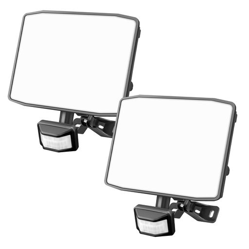 shineshare60w2個人感センサーled投光器3Dホルダー付き平面/出隅コーナー取付可照射角度調整可能1.5Mコ..