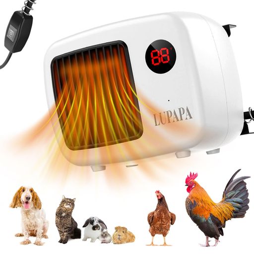 LUPAPAヒーター犬猫ペット用電気ヒーター小型噛みつき防止スプリング付き過熱保護装置高速/低速二つのモード恒温加熱低騒音設計寒さ対策ペットの暖房器具壁掛け可能日本語説明書付き