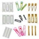 DIYBravoヘアクッリプシリコンモールドヘアピンuvレジン3形金具9本付き型パーツヘアクリップパーツセット髪とめ髪饰りエポキシ樹脂DIY手作り...