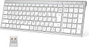 iCleverキーボードワイヤレスキーボード無線キーボードワイヤレスUSB充電式JIS基準日本語配列薄型キーボードテンキー付きコンパクトキーボード静音2.4G(レシーバー付属)フルキーボードパ…