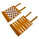 Andux丸めて可能両用可能チェスセットバックギャモンボードゲームマイクロファイバーポータブルPGSLQ-01(ブラウン)