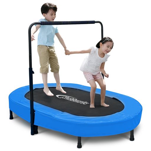 Nattorkトランポリン室内子供用トランポリン静音トランポリン大人用大型手すり五段階調節二人で使える..