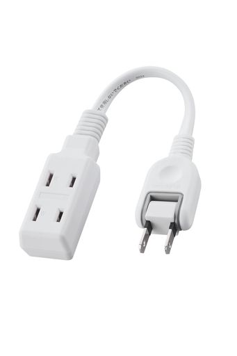 エレコム電源タップ10cm短い3個口スイングプラグ極性対応(N極対応)PSE技術基準適合持ち運びホワイトECT..