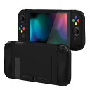 PlayVitalスイッチに対応する保護ケース、Switchに対応用ソフトTPUスリムケースカバーカラフルなABXYボタンキャップ付き【ブラック】