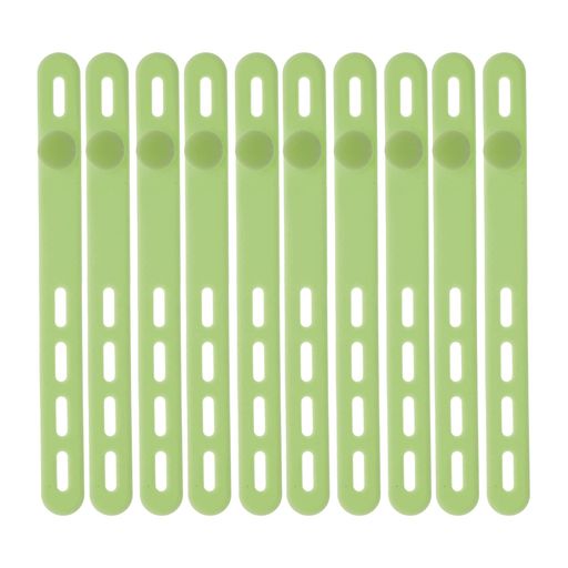 CAPASTECケーブルバンドケーブルクリップ結束バンド柔らかいシリコンイヤフォンUSBケーブルコード収納繰り返し使用可能10本緑