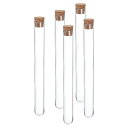 PATIKIL15mlプラスチック試験管コルク栓付き150x16mmチューブ5個入り科学パーティーの装飾キャンディビーズの保管バスソルト研究室用クリア