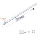 LEDバーライト60cmキッチンライト9W3000K0.7cm超薄型無段調光タッチレス手元灯流し元灯センサーライト非接触ACアダプター付き台所棚下間接照明工事不要(電球色60cm)
