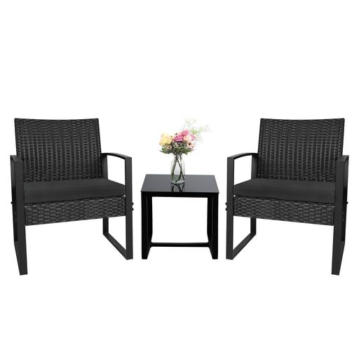 Alebert「アレベルト」ラタン調ガーデンファニチャーガーデンテーブルセットテーブルセット3点セットベランダ椅子テーブルチェアガーデンチェアアウトドア2人用耐...