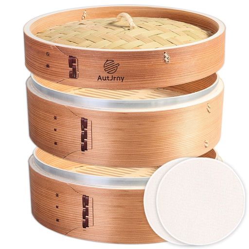 杉せいろセット21cm2段蒸し器中華せいろステンレスリングで補強コットンセイロ専用シート2枚付天然木天..