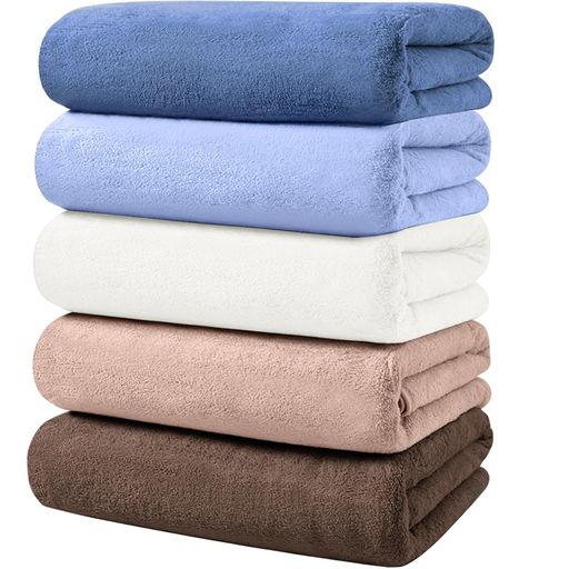 AYOバスタオルふわふわホテル仕様大判瞬間吸水60*120cm5枚セット5色マイクロファイバー強い吸水速乾肌触り(3)