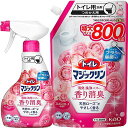 マジックリン【まとめ買い】トイレ消臭・洗浄スプレー香り消臭エレガントローズの香り本体350ml+詰替え800ml(3)