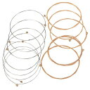 Yibuy12弦バラード弦線12本セットゴールド+シルバーアコースティックギター弦CoatedCopperwoundSet12文字列