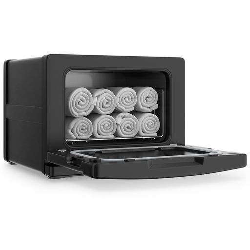 実物と画像では、色やサイズに多少の差異が生じる場合がございますので、あらかじめご了承ください。 業務 この蒸しタオルの外見を見て、外部全体の色は同じで、扉とドレーン受けと外部の組み合わせが気持ちよく、設計感のあるものと感じられる。扉の裏に、白いゴムリングが付けられ、庫内の密閉性を向上させた。 【高品質の素材が使用される】内蔵はアルミニウム合金製、加熱速度が速い。内部は二重構造の201ステンレススチールシェルフ。アルミニウム合金製と201ステンレススチールシェルフ、この2つの材料によって作ったものは錆びない、使用寿命を長くする、耐久性にもある。プラスチック製のドレーン受けが付き、しっかりと庫内の水を収集し、更に便利性を高めた。 【便利なサイズを持つ】小型の8L容量、タオルスチーマーのサイズは29.79幅x30.51奥行きx高さ22.58(cm)、庫内のザイズは22.6幅x20.8奥行きx高さ15(cm)、おしぼり約30本/フェイスタオル9~11枚収納可能。このサイズは、タオルウォーマーの置く場所が増え、部屋の飾り付けとしても良い選択、省スペース。