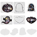 ハロウィンシリコンモールド【4セット】レジンシリコンモールド流砂型ソフトモールドレジンツールPPシート4枚付きキーホルダー幽霊ゴーストカボチャコウモリDIY手作...