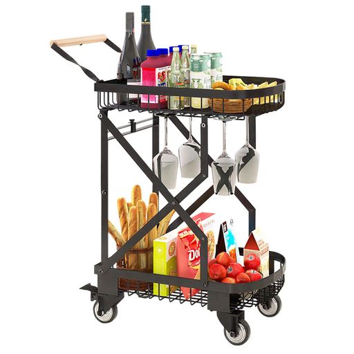 Jetyieldショッピングカート折り畳みキャリーカートキッチンワゴン荷物カート4輪シルバーカー多機能コ..