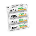 EBL単3電池充電式8個パックケース付き2800MAHニッケル水素充電単三電池充電池単3単3充電池単三充電池(2)