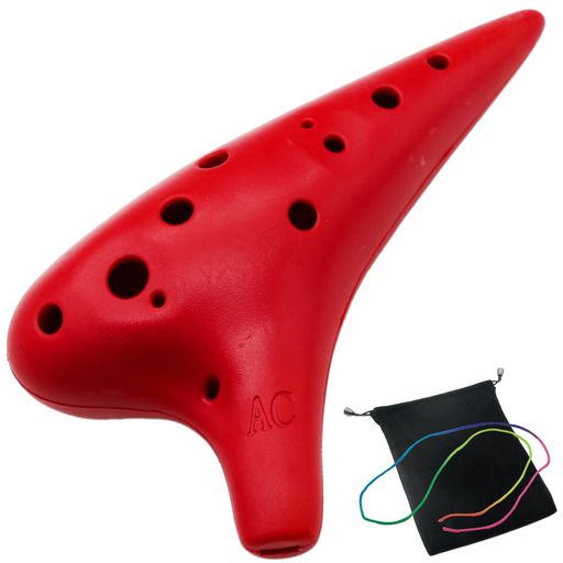 AESTIVATE PLASTIC OCARINA オカリナ 楽器 12穴 アルトC調 プラスチック AC OCARINA 吹奏管 樹脂(レッド)