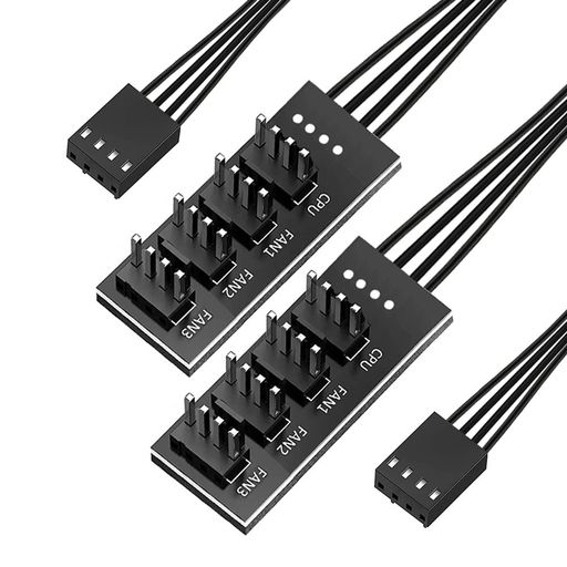 KILIGEN2個の4ピンPWMファンハブ、CPUファンPCファンハブ用4ピンオス、コンピュータCPU/ケースファン電源マルチスプリッタコネクタケーブルアダプタ、12Vコンピュータ3ピン4ピンファン用