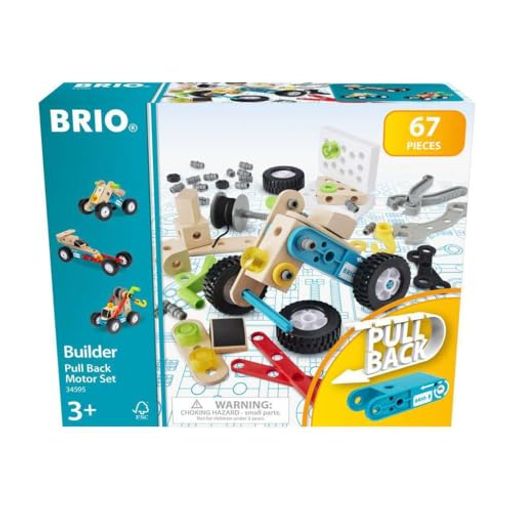 BRIO(ブリオ) ビルダー プルバックモーターセット 34595「全67ピース」対象年齢3歳~(大工さん 工具遊び おもちゃ 知育玩具 ごっこ遊び)