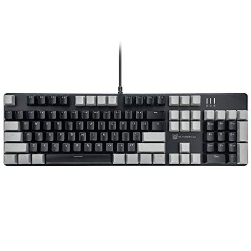 Merdiaメカニカル式ゲーミングキーボード全104キーボードUS配列USB有線キーボードLEDバックライト付き(黒軸-グレーとブラック) Merdiaメカニカル式ゲーミングキーボード全104キーボードUS配列USB有線キーボードLEDバックライト付き(黒軸-グレーとブラック)