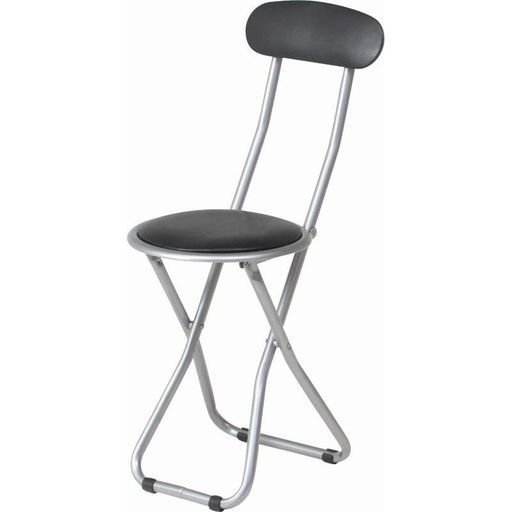 不二貿易チェアパイプチェアー幅30x奥行46x高さ77cmブラック合成皮革VPC折りたたみ椅子スリム88625
